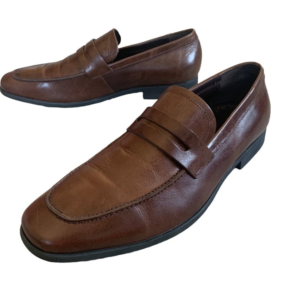 Kenneth Cole Reaction Men's Elekt leather penny loafers size 12 - Picture 3 of 7